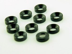 KP-336-BLK - 3MM Flat Head Washer - Black (10)