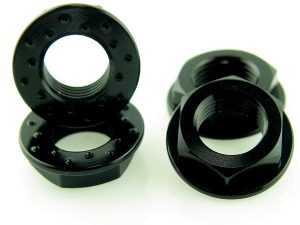 KP-347-FN-BLK - 17MM Flanged Wheel Nuts (4) - Fine Thread
